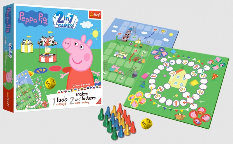 Trefl Peppa Pig Stalo Žaidimas 2 In 1 Kiaulytė Pepa