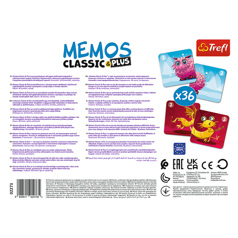 Trefl Atmintį Lavinantis Žaidimas Mieli Monstrai