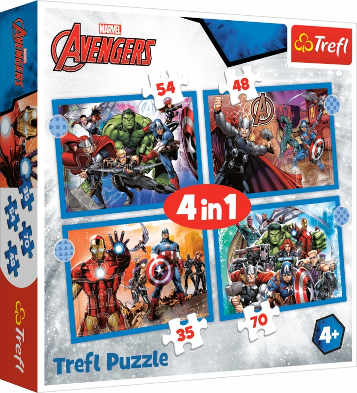 Trefl Avengers 4 Dėlionių Rinkinys Keršytojai