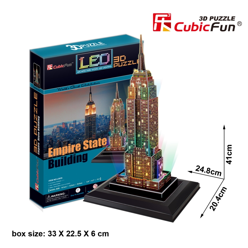 Cubicfun 3D Dėlionė Empire State Pastatas (Led)