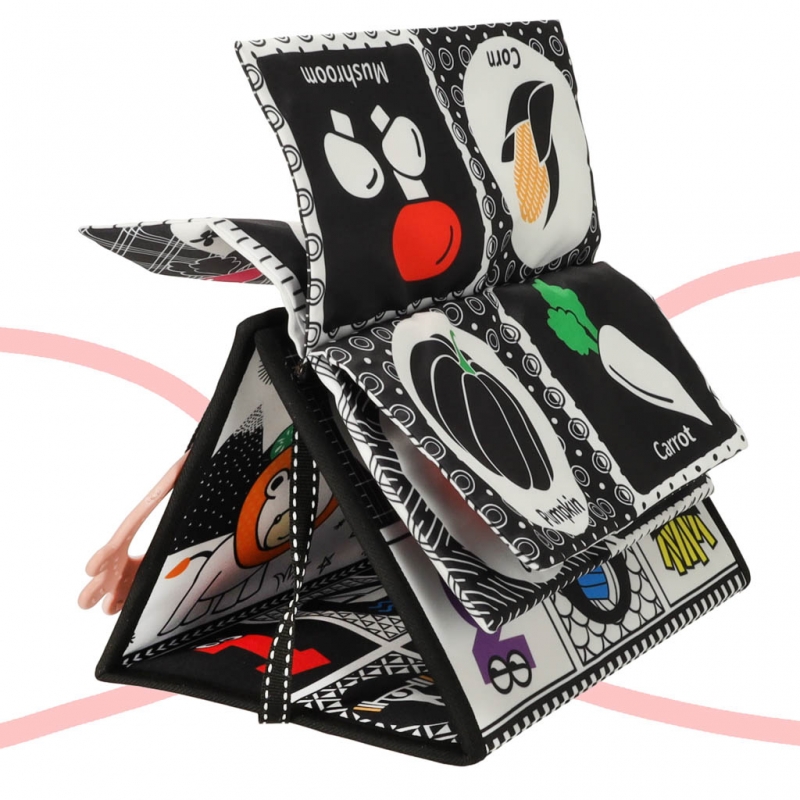 Kontrastinis Jutiminis Kilimėlis Knygelė Vaikiškai Lovytei Su Veidrodėliu