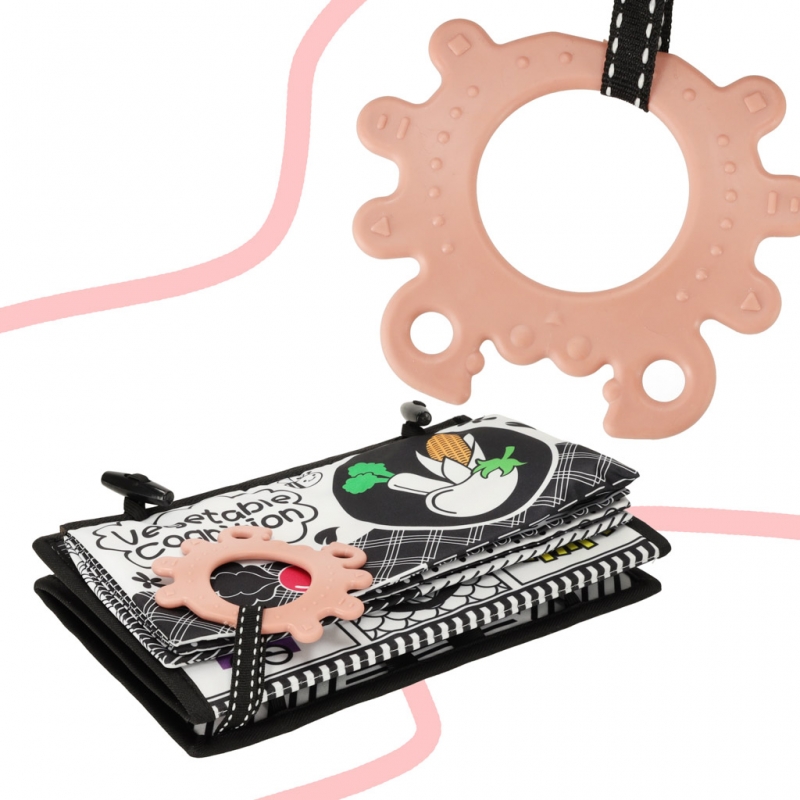 Kontrastinis Jutiminis Kilimėlis Knygelė Vaikiškai Lovytei Su Veidrodėliu