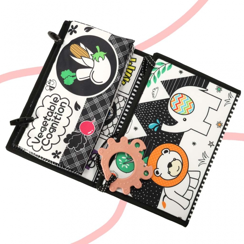 Kontrastinis Jutiminis Kilimėlis Knygelė Vaikiškai Lovytei Su Veidrodėliu