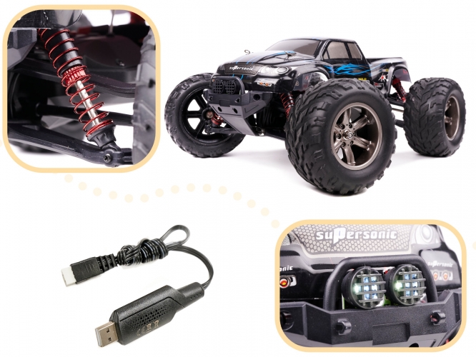 Rc Monster Truck 1:12 2.4Ghz X9115 Blue Improved Versija