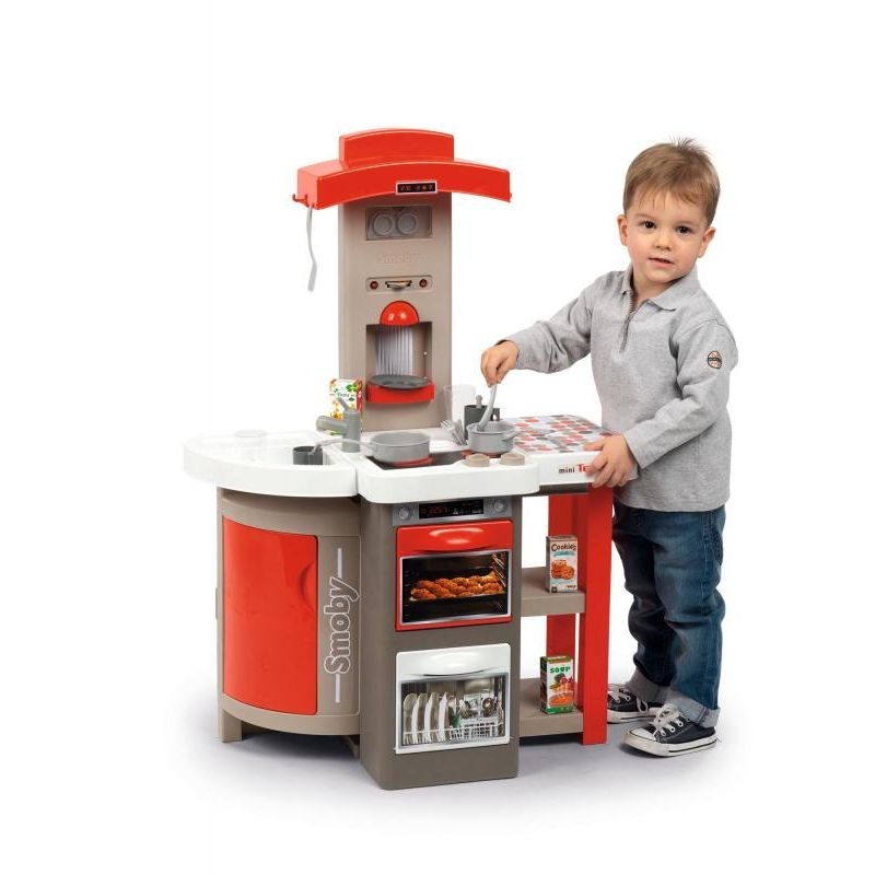 Vaikiška Plastikinė Raudona Virtuvė Su Garsu
