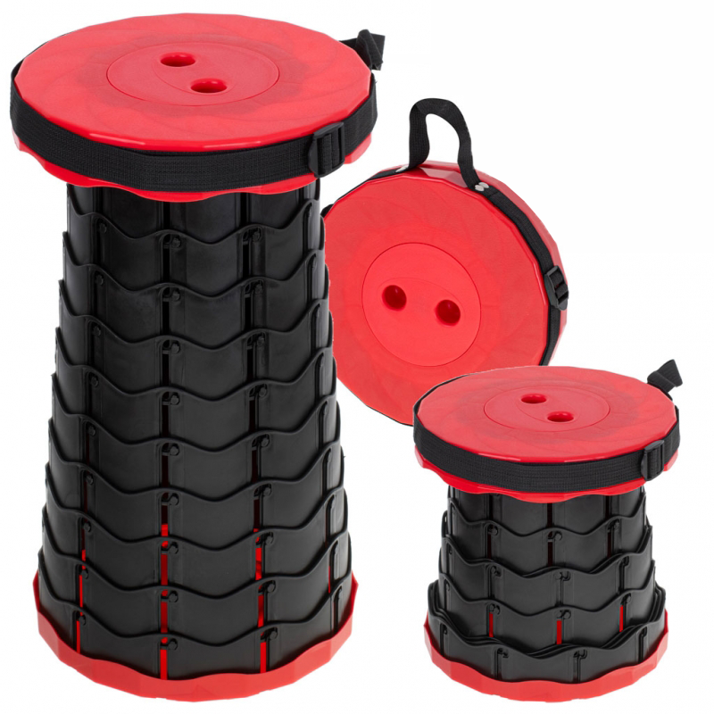 Sulankstoma Kėdė - Taburetė, Skirta Namams, Sodui, Stovyklavimui, Raudona