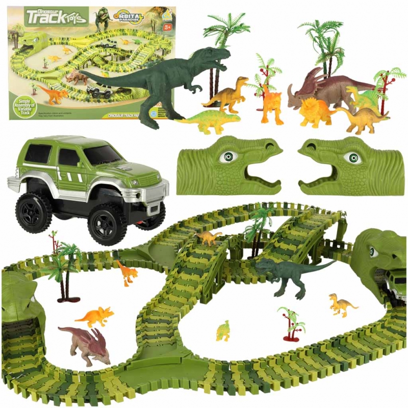Lenktynių Trasa Su Dinozaurais, 240 el.