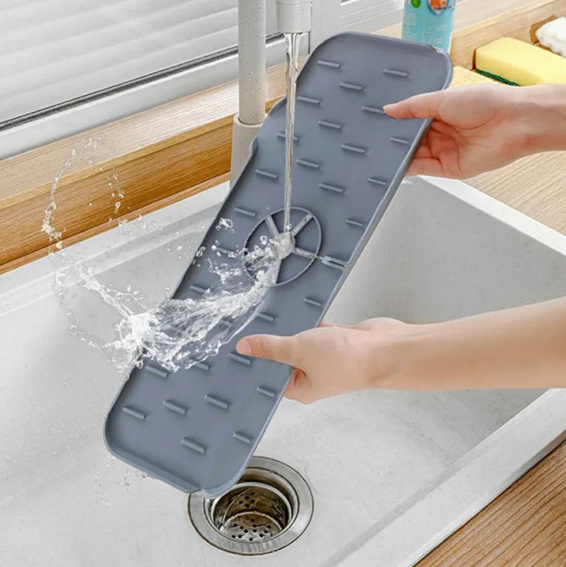 Apsauginis Silikoninis Kilimėlis Plautuvei, Juodas