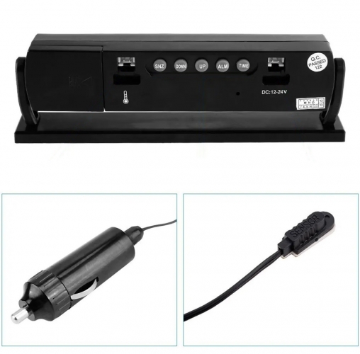 Termometras + Laikrodis + Voltmetras 3in1
