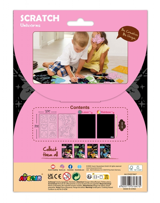 Avenir Nutrinamų Kortelių Rinkinys Su Trafaretais Vienaragiai