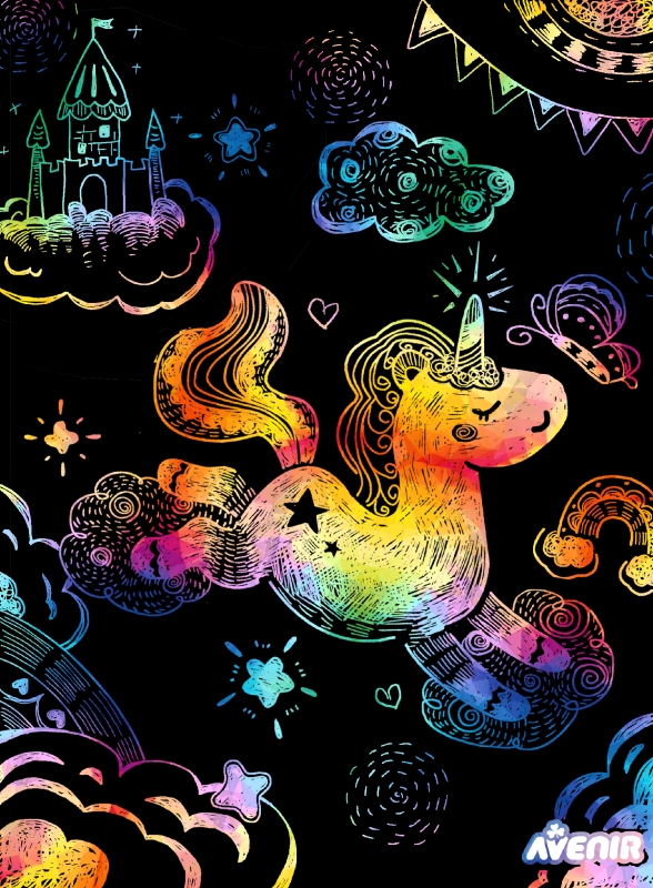 Avenir Nutrinamų Kortelių Rinkinys Su Trafaretais Vienaragiai