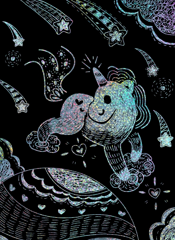 Avenir Nutrinamų Kortelių Rinkinys Su Trafaretais Vienaragiai