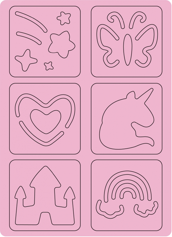 Avenir Nutrinamų Kortelių Rinkinys Su Trafaretais Vienaragiai