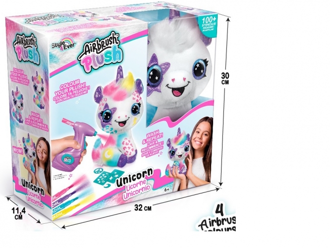 Airbrush Plush Rinkinys Su Aerografu Vienaragis, 25 cm