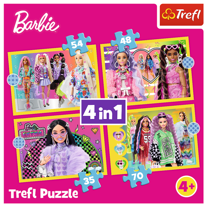 Trefl Barbie 4 Dėlionių Rinkinys