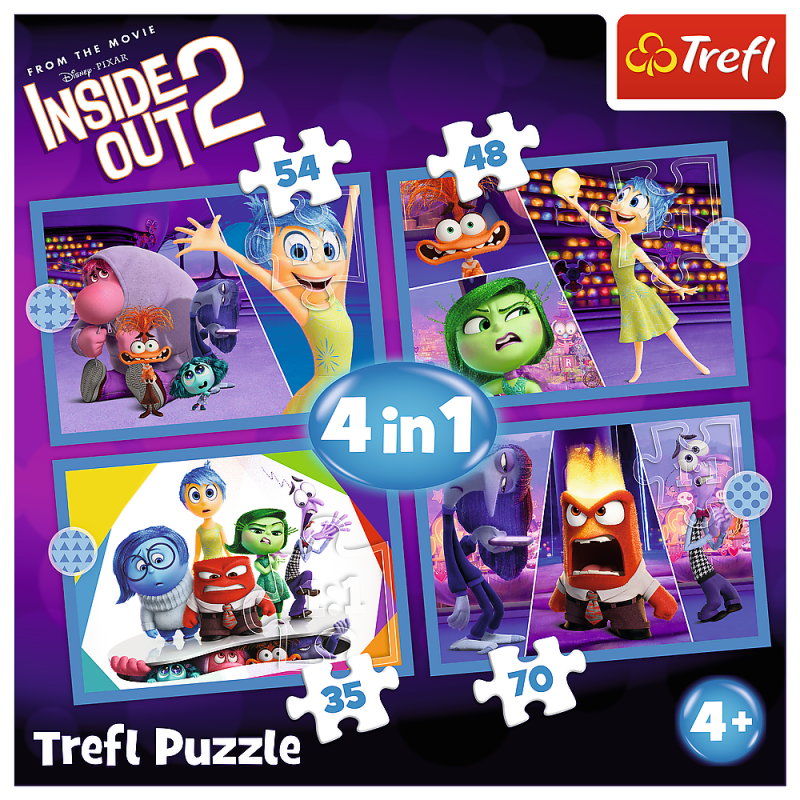 Trefl Disney Inside Out 2 4 Dėlionių Rinkinys
