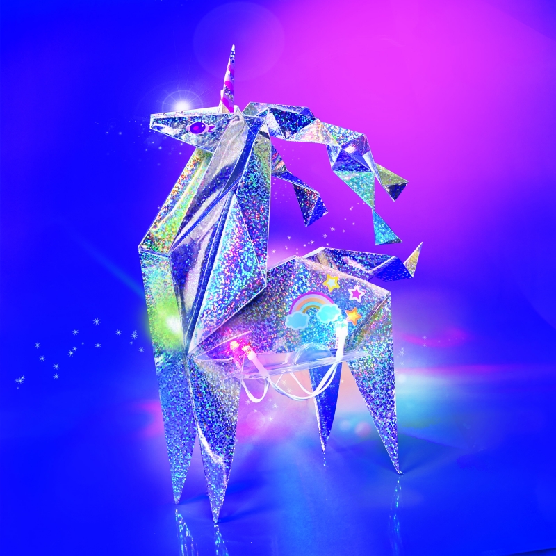 4M Kidzmaker Kūrybinis Rinkinys Šviečiantis Holografinis Origamis: Vienaragis