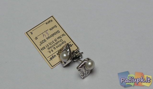 Sidabriniai auskarai moterims su kultivuotais perlais A110