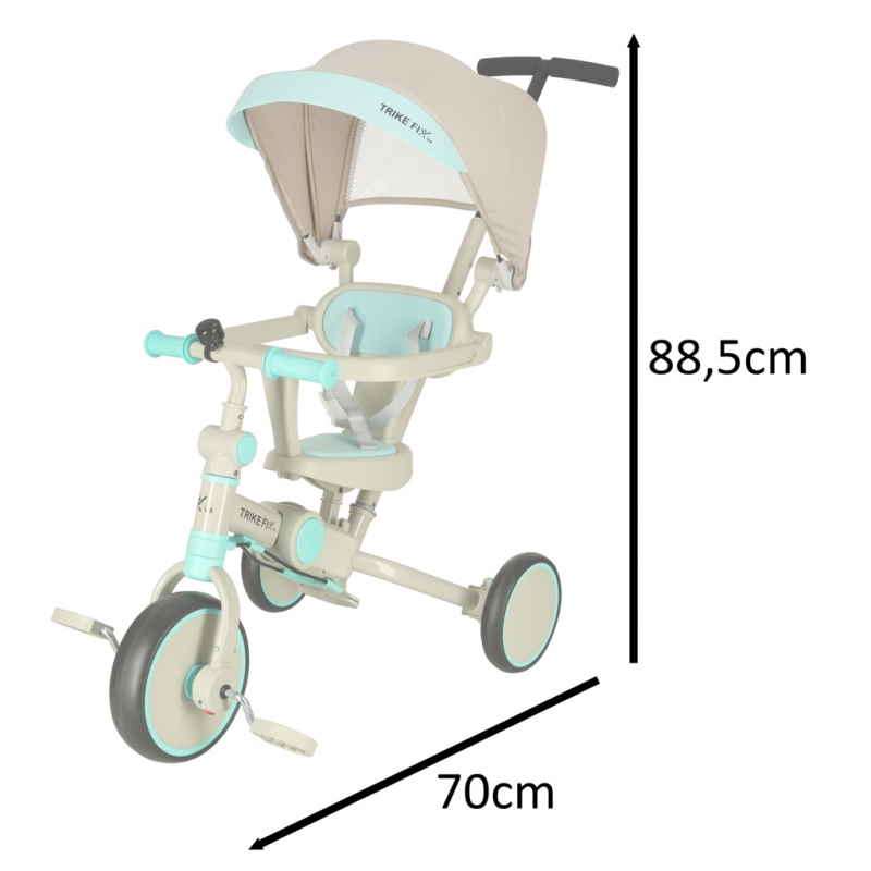 Triratukas Su Stogeliu Trike Fix V4, Pilkas