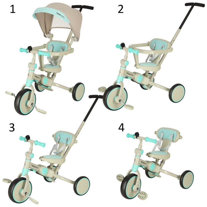 Triratukas Su Stogeliu Trike Fix V4, Pilkas