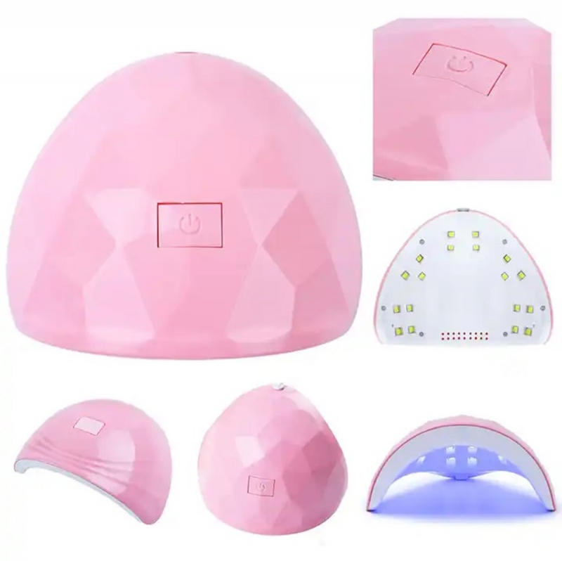 Uv LED Lampa, 18 LED, 54 W, Rožinė