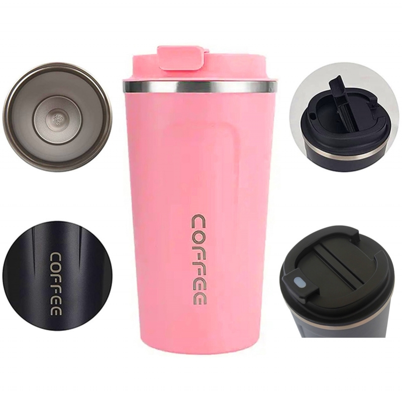 Termo Puodelis Su Termometru, Rožinis