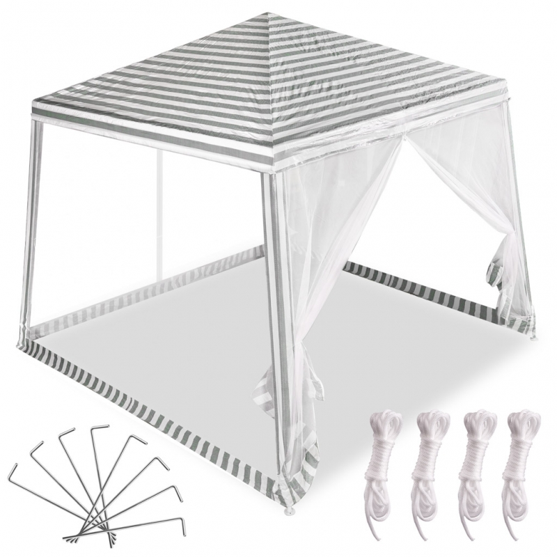 Pavėsinė Su Tinkleliu, Balta 3 x 3 m