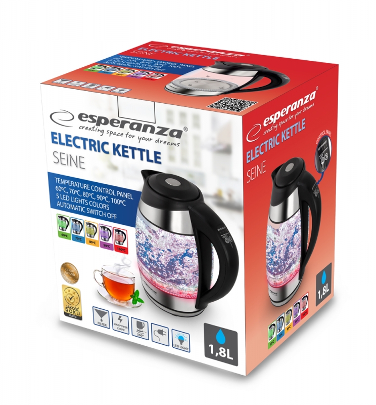Elektrinis Virdulys Esperanza, 1,7 l, 2200 W