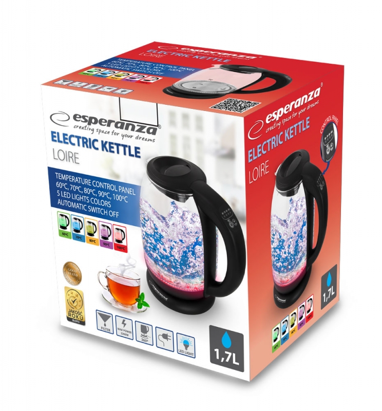Elektrinis Virdulys Esperanza, 1,7 l, 2200 W