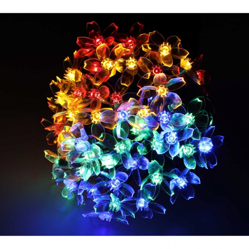 Saulės Įkraunama Sodo Girlianda, 7 m, 50 LED, Daugiaspalvė