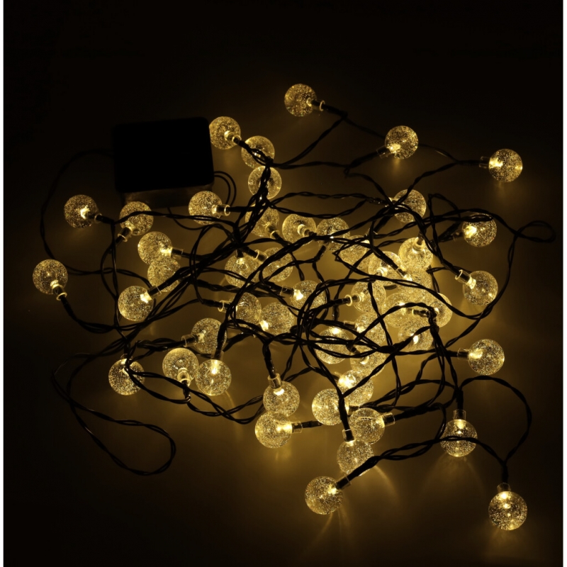 Saulės Įkraunama Sodo Girlianda, 7 m, 50 LED, Šiltai Balta