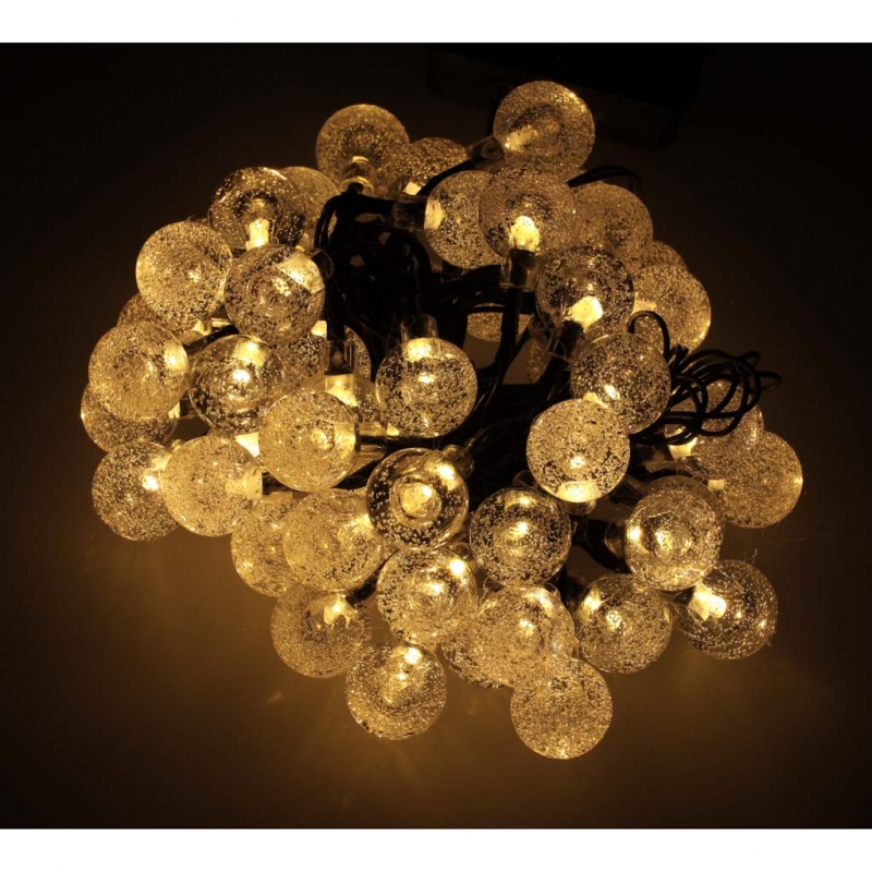 Saulės Įkraunama Sodo Girlianda, 7 m, 50 LED, Šiltai Balta