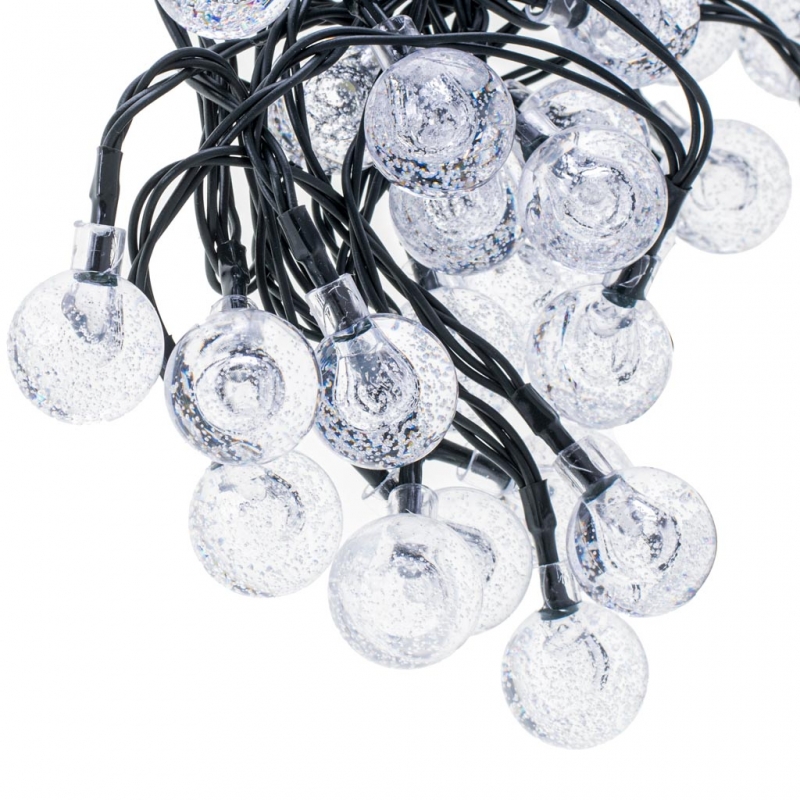 Saulės Įkraunama Sodo Girlianda, 7 m, 50 LED, Šaltai Balta