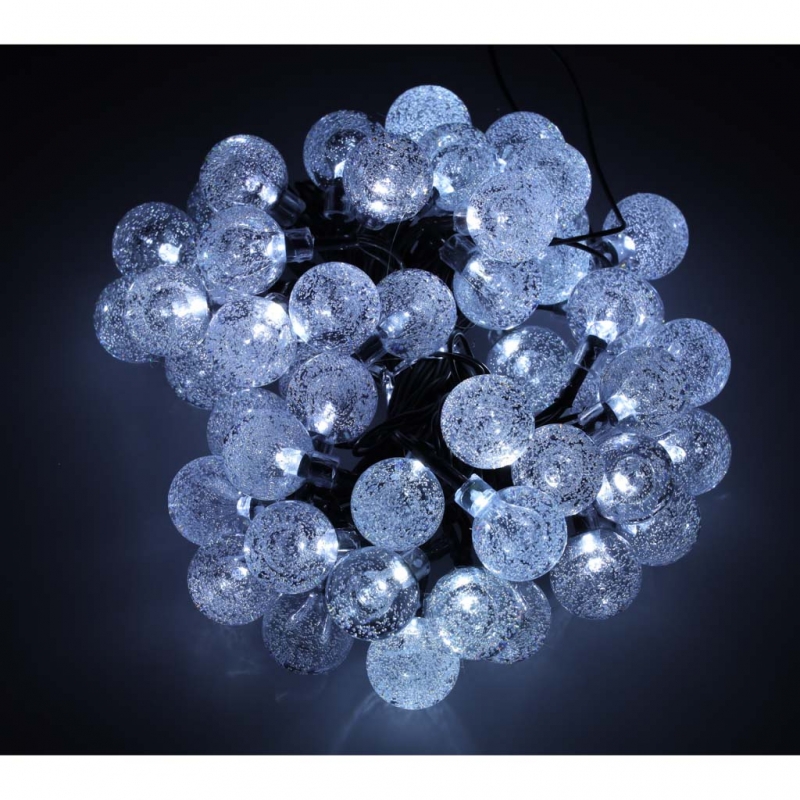 Saulės Įkraunama Sodo Girlianda, 7 m, 50 LED, Šaltai Balta