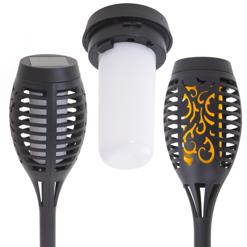 Saulės Įkraunami Sodo Žibintai, 12 LED, 4 Vnt.