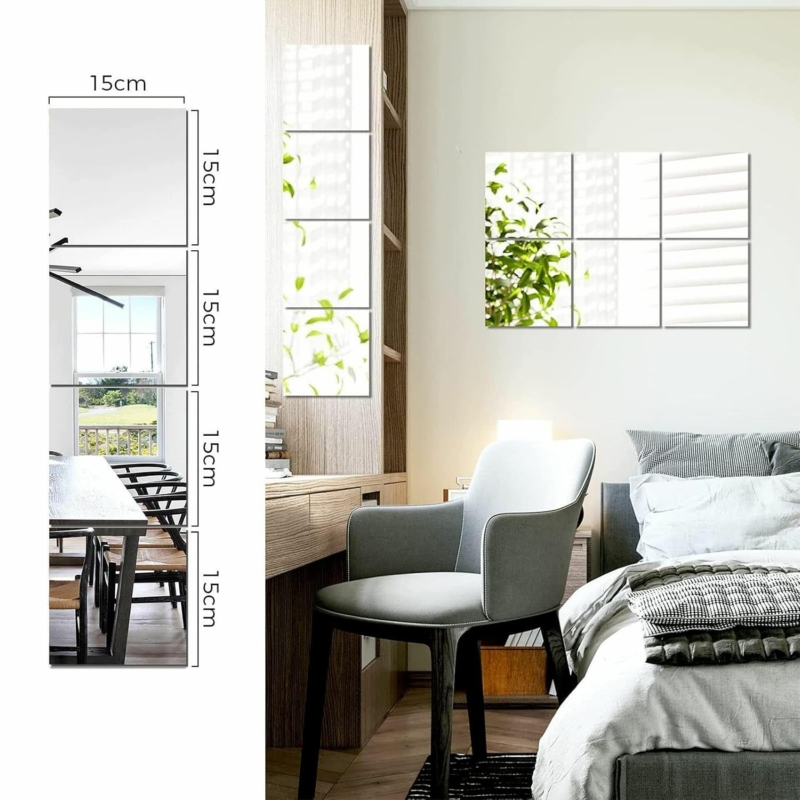 Veidrodinio Paviršiaus Lipdukai, 16 Vnt.