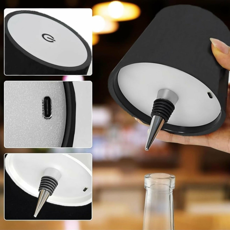 Belaidė Naktinė Lemputė Vyno Buteliui, Juoda