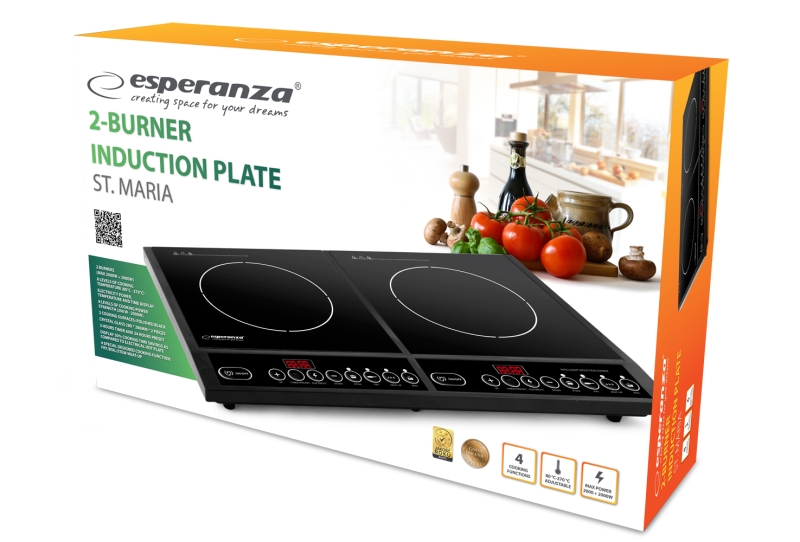 Dviguba Elektrinė Indukcinė Kaitlentė Esperanza, 2000 W