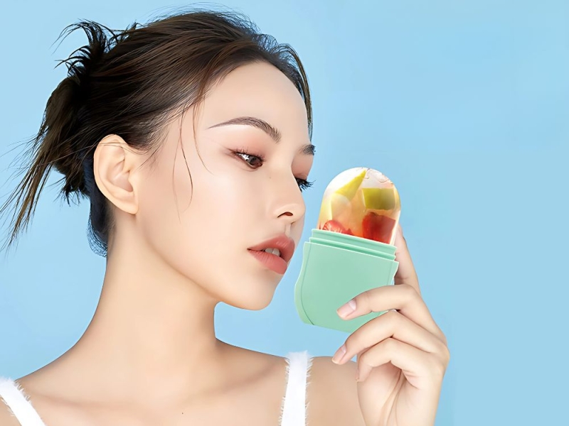 Silikoninis Ledo Ritinelis Veido Masažuoklis