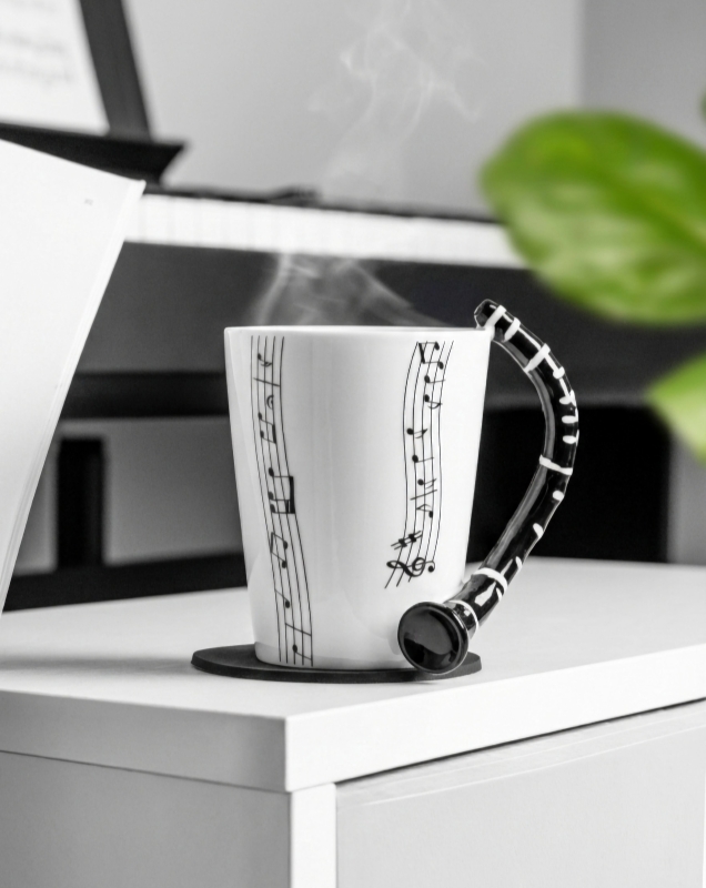 Puodelis Klarnetas Su Padėkliuku