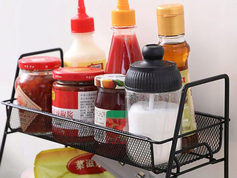 Virtuvės Lentyna Dviejų Aukštų, Juoda