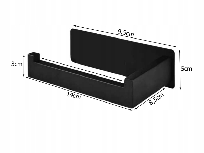 Priklijuojamas Tualetinio Popieriaus Laikiklis, Juodas