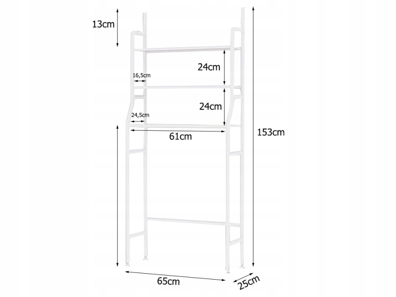 Vonios Kambario Lentyna, 3 Aukštų, Balta