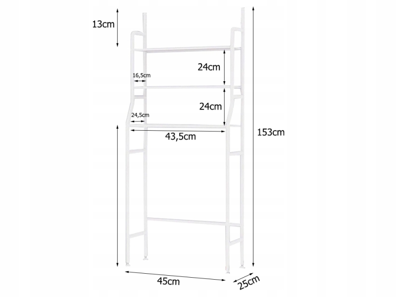 Vonios Kambario Lentyna, 3 Aukštų, Balta