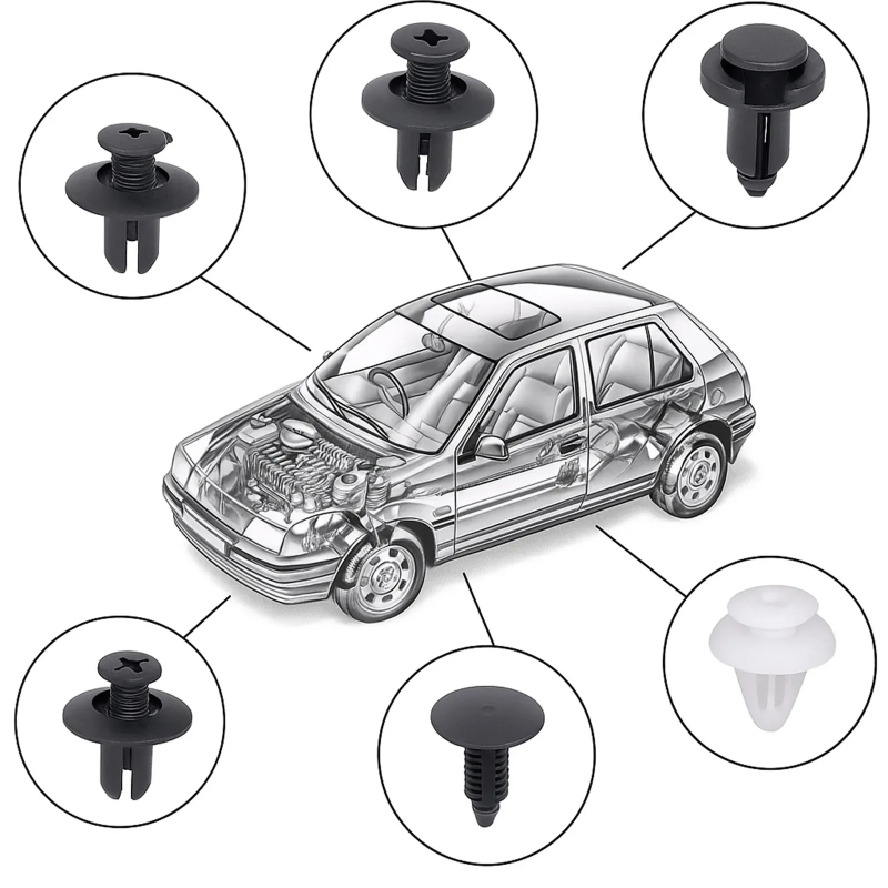 Automobilinių Segtukų/Smeigtukų Rinkinys, 100 vnt + Įrankiai