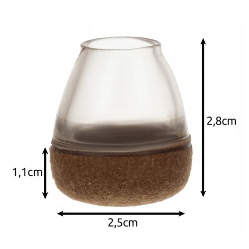 Užmaunamos Kojelės Baldams, Skaidrios, 4 vnt (13 - 23 Mm)