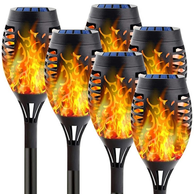 Saulės Įkraunami Sodo Žibintai, 12 LED, 6 vnt