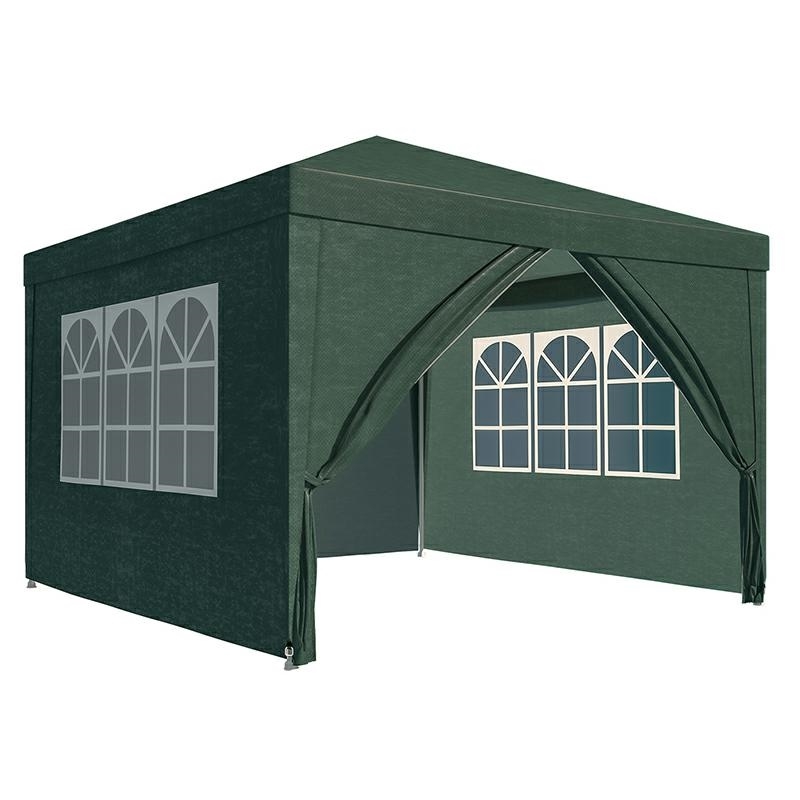 Sodo Palapinė + 4 Sienos, Žalia, 3 x 3 m
