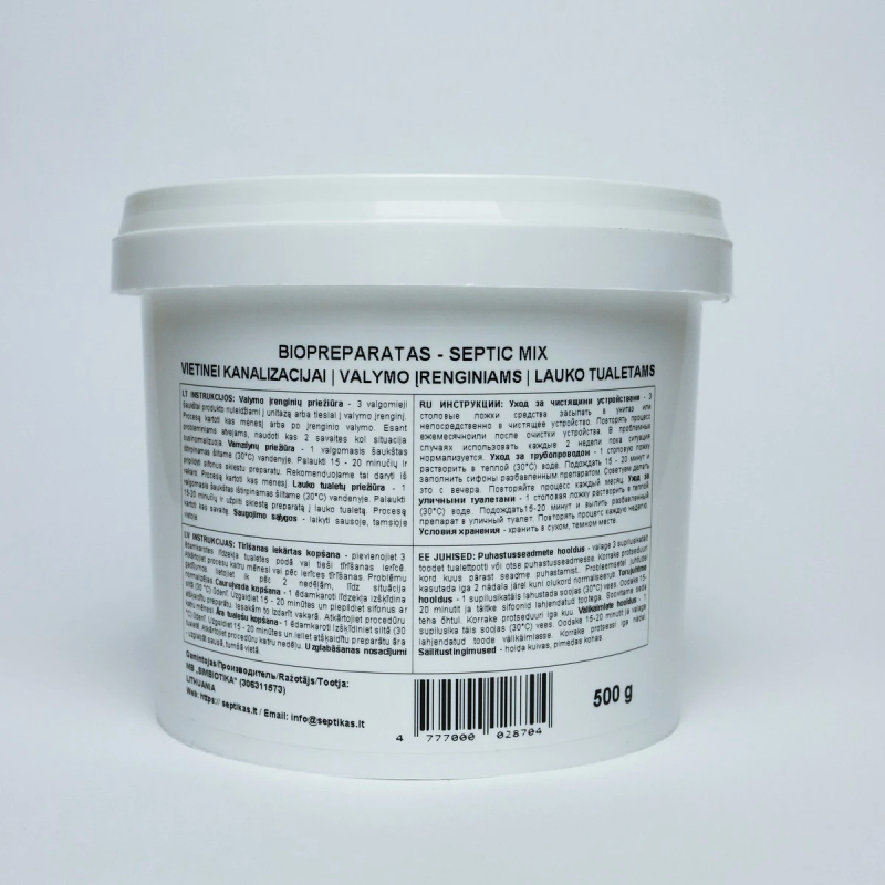 Bakterijos Valymo Įrenginiams, Vietinei Kanalizacijai, Lauko WC Septic Mix, 500 g