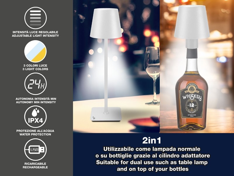 Stalinis Šviestuvas Beper, 2 W, Baltas